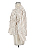 Everlane Stripes Ivory 3/4 Sleeve Button-Down Shirt Size 2 - photo 5