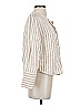 Everlane Stripes Ivory 3/4 Sleeve Button-Down Shirt Size 2 - photo 4