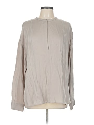 Vince. Long Sleeve Silk Top (view 1)