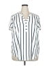 Torrid 100% Polyester Stripes White Short Sleeve Blouse Size 2X Plus (2) - photo 1