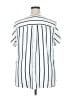 Torrid 100% Polyester Stripes White Short Sleeve Blouse Size 2X Plus (2) - photo 2