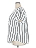 Torrid 100% Polyester Stripes White Short Sleeve Blouse Size 2X Plus (2) - photo 5