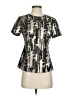 BCBGMAXAZRIA 100% Polyester Silver Black Short Sleeve Blouse Size S - photo 1