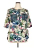 Fig and Flower 100% Polyester Floral Green 3/4 Sleeve Blouse Size 2X - photo 1