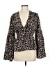 Buddy Love 100% Polyester Print Brown Long Sleeve Blouse Size M - photo 1