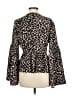 Buddy Love 100% Polyester Print Brown Long Sleeve Blouse Size M - photo 2