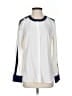 J.Crew Factory Store 100% Polyester Color Block Ivory Long Sleeve Blouse Size 4 - photo 2