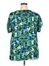 Cure 100% Polyester Tropical Green Short Sleeve Blouse Size 2X - photo 2