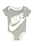 Nike 100% Cotton Graphic Gray Short Sleeve Onesie Size 0-3 mo - 3-6 mo - photo 1