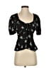 Diane von Furstenberg 100% Polyester Black Short Sleeve Top Size XS - photo 1