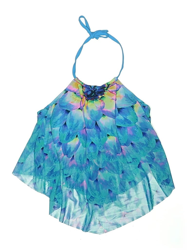 Pre-owned Coco Reef Swimsuit Top Blue Floral Pattern Swimwear