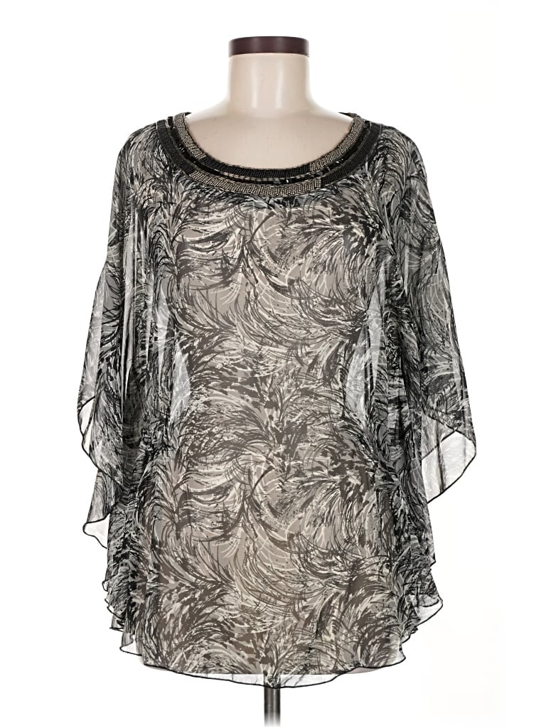 Pre-owned Chenault 3/4 Sleeve Blouse In Silver