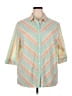 Alala Stripes Green 3/4 Sleeve Button-Down Shirt Size 20w - photo 1