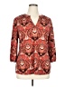 Roz & Ali Red 3/4 Sleeve Blouse Size XL - photo 1