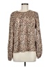 Parker 100% Polyester Animal Print Brown Long Sleeve Blouse Size M - photo 1