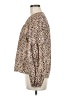Parker 100% Polyester Animal Print Brown Long Sleeve Blouse Size M - photo 5