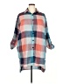 Unbranded 100% Polyester Color Block Blue 3/4 Sleeve Blouse Size 4X - photo 1