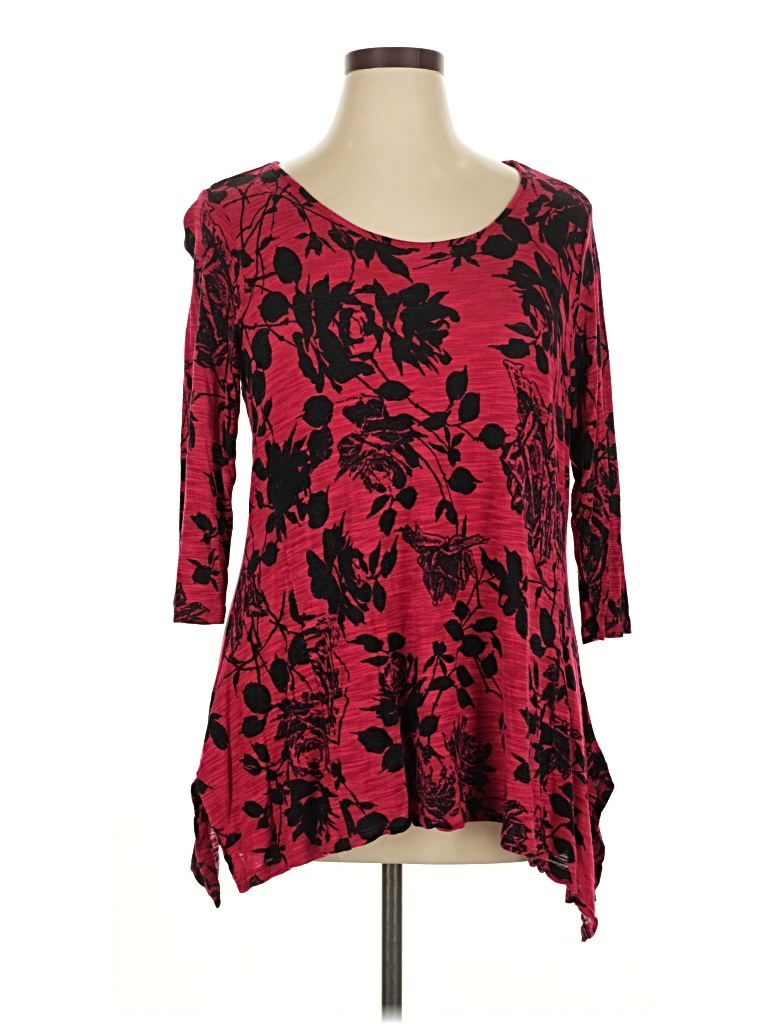 Pre-owned Cable & Gauge 3/4 Sleeve T-shirt In Red