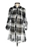 Charlotte Russe 100% Polyester Plaid Silver Gray 3/4 Sleeve Blouse Size S - photo 1