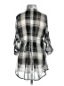 Charlotte Russe 100% Polyester Plaid Silver Gray 3/4 Sleeve Blouse Size S - photo 2