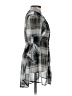 Charlotte Russe 100% Polyester Plaid Silver Gray 3/4 Sleeve Blouse Size S - photo 4