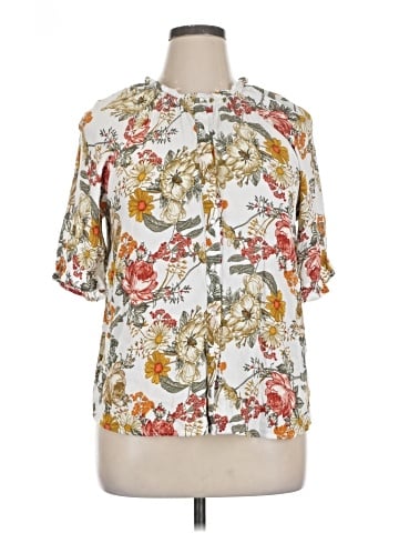 Olivia Grey Short Sleeve Blouse (view 1)
