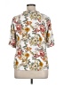 Olivia Grey 100% Rayon Print Ivory Short Sleeve Blouse Size 1X - photo 2