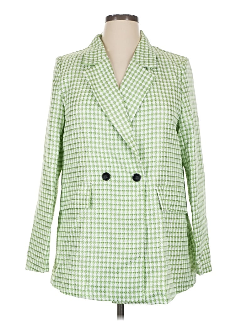 Pre-owned Shein Blazer Jacket In Green