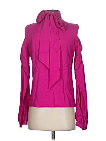 Milly Long Sleeve Silk Top (view 2)
