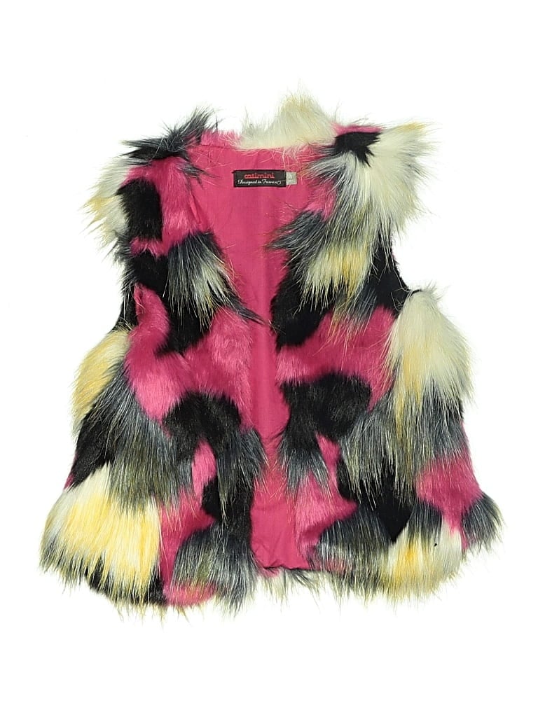 Pre-owned Catimini Kids' Faux Fur Vest In Pink