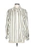 Autograph Stripes Green 3/4 Sleeve Button-Down Shirt Size 10 - photo 1