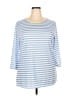 Unbranded Stripes Blue 3/4 Sleeve T-Shirt Size XXL - photo 1