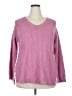 Chaps Chevron-herringbone Pink Pullover Sweater Size 2X - photo 1