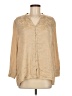 Side Stitch Tan Long Sleeve Blouse Size M - photo 1