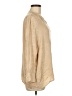 Side Stitch Tan Long Sleeve Blouse Size M - photo 4