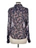 Love Tree 100% Polyester Paisley Blue Long Sleeve Blouse Size L - photo 2
