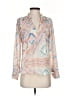 Dolan Print Ivory Long Sleeve Blouse Size XS - photo 2