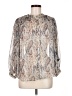 Pookie & Sebastian 100% Polyester Paisley Silver Long Sleeve Blouse Size M - photo 1