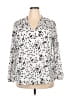 Dokotoo 100% Polyester Polka Dots Silver 3/4 Sleeve Blouse Size 2X - photo 1