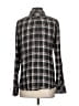 Banana Republic 100% Rayon Plaid Black Long Sleeve Button-Down Shirt Size S - photo 2
