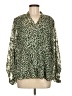 Assorted Brands 100% Polyester Animal Print Green Long Sleeve Blouse Size M - photo 1