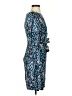 Boden 100% Viscose Print Blue Cocktail Dress Size 4 - photo 4