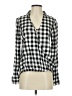 Madewell 100% Viscose Checkered-gingham Black Long Sleeve Blouse Size XXS - photo 1