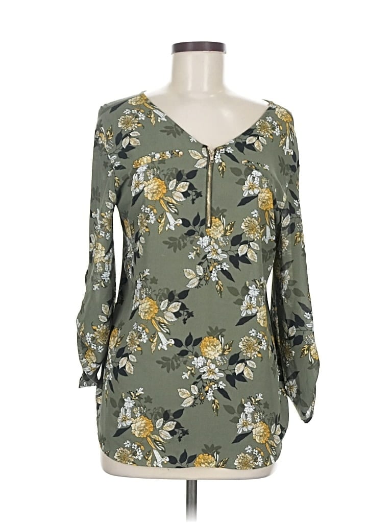 Pre-owned Justify 3/4 Sleeve Blouse In Green
