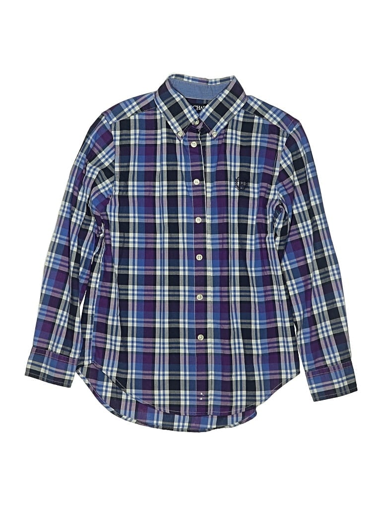 Pre-owned Chaps Kids' Long Sleeve Button Down Shirt In Blue