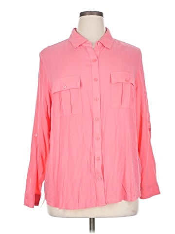 a.n.a. A New Approach 3/4 Sleeve Button-Down Shirt (view 1)
