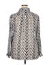 Cato 100% Polyester Chevron-herringbone Silver White Long Sleeve Blouse Size 18 - 20 - photo 2
