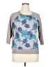 INC International Concepts Floral Gray Pullover Sweater Size 0X - photo 1