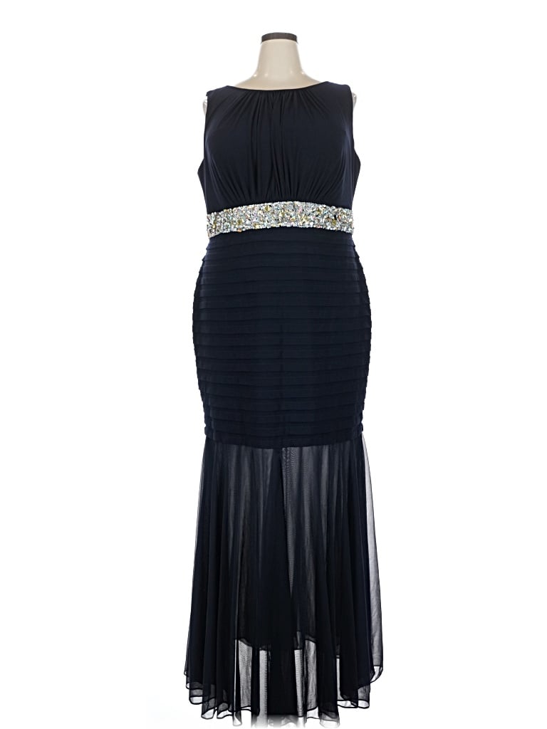 Pre-owned Betsy & Adam Cocktail Dress In Blue