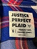 Justice 100% Viscose Plaid Blue Long Sleeve Button-Down Shirt Size 6 - photo 3